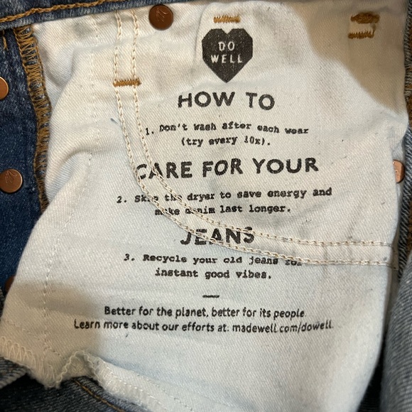 Madewell 10" High Rise Skinny Jeans Women's Size 23 Medium Wash Button Fly - Picture 10 of 13